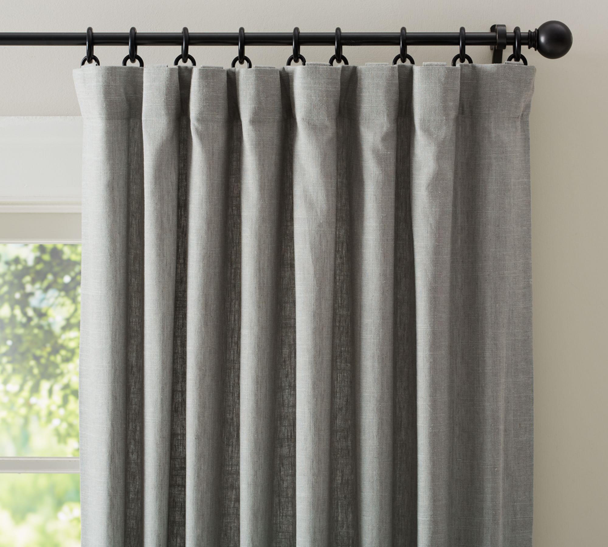 Custom Emery Linen Rod Pocket Curtain 144" thumbnail 2