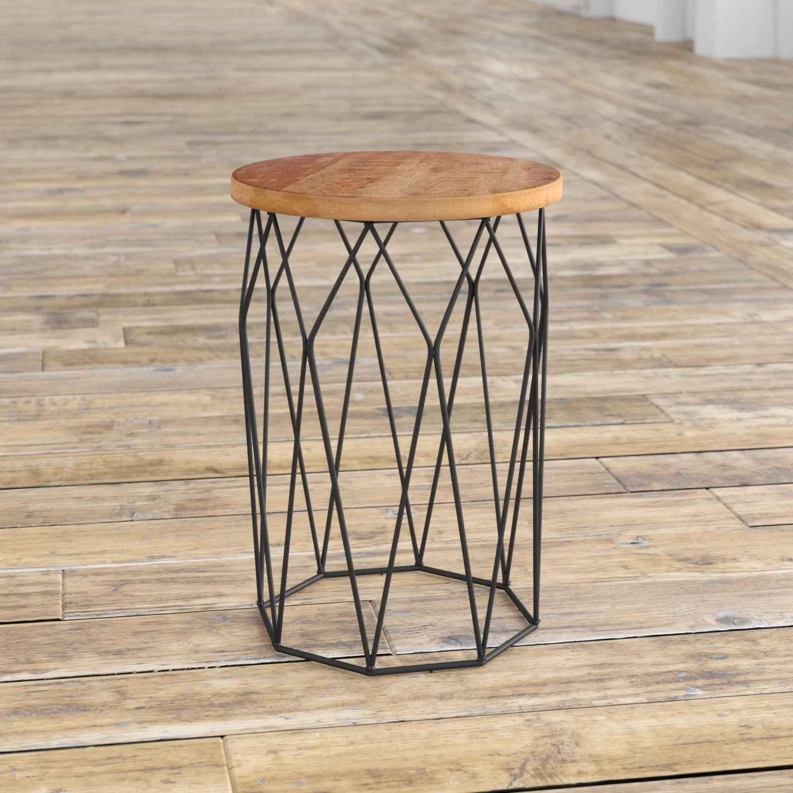 Ahart Solid Wood Drum End Table thumbnail 3