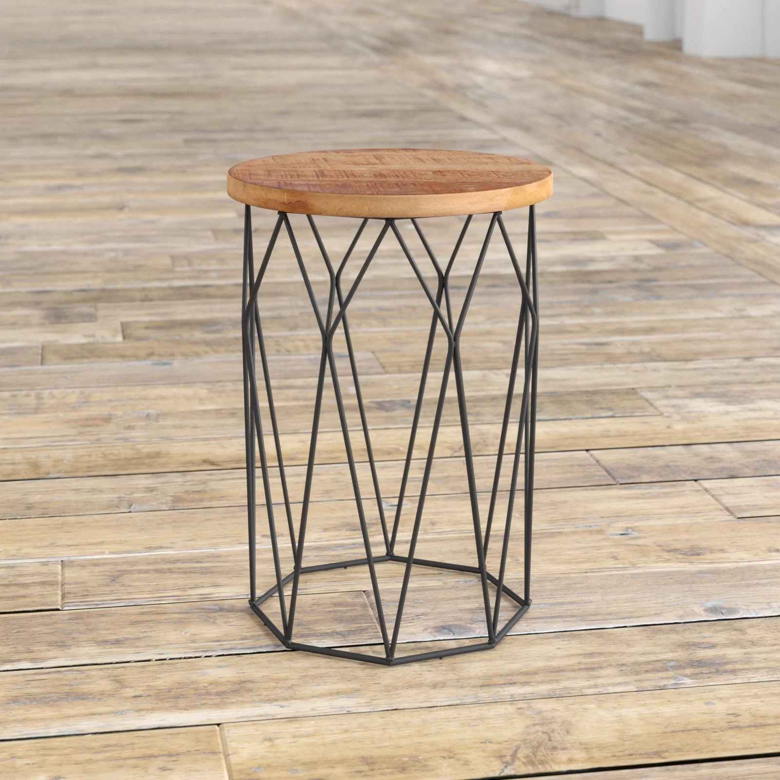 Ahart Solid Wood Drum End Table thumbnail 4