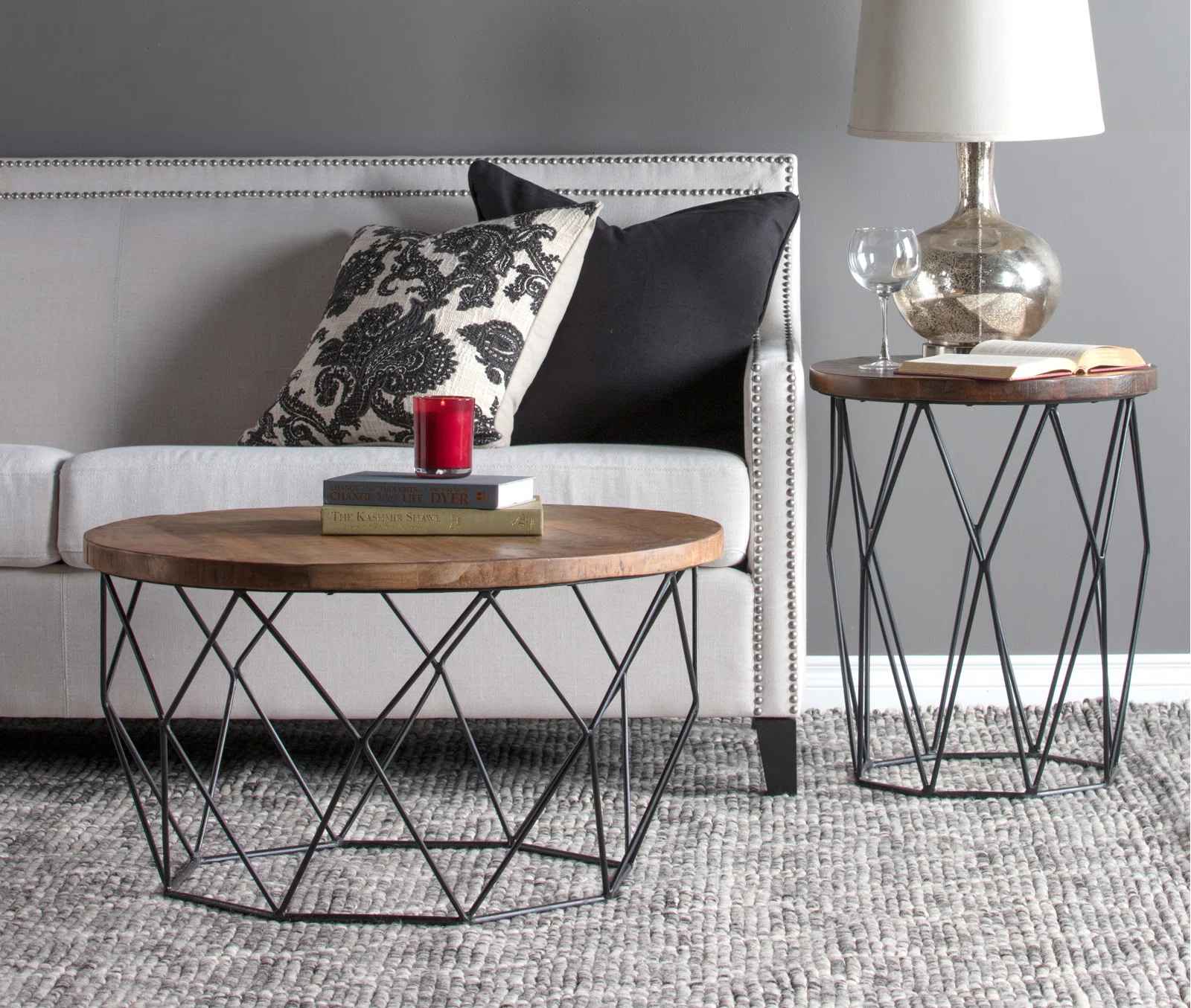 Ahart Solid Wood Drum End Table thumbnail 5