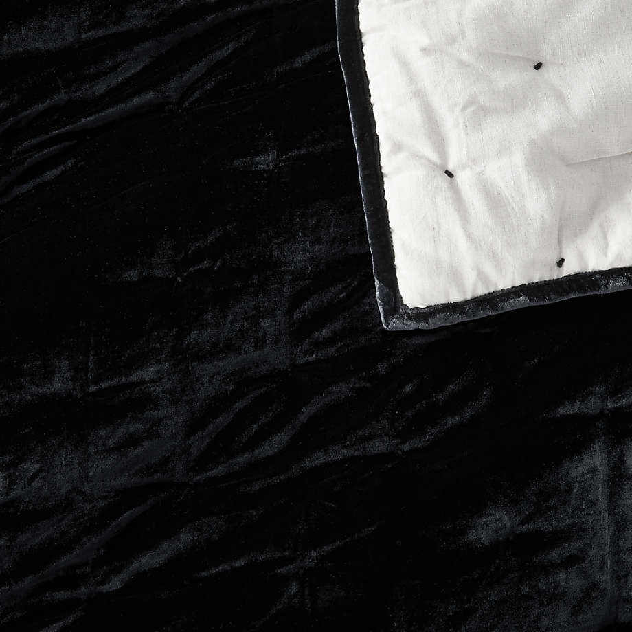 Juliet Black Velvet Euro Sham No Insert 26"x26" thumbnail 3