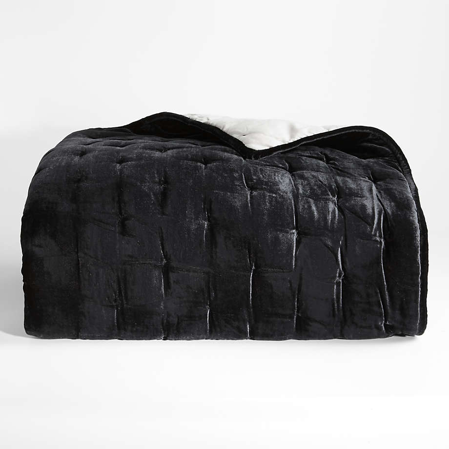 Juliet Black Velvet Quilt- King thumbnail 5