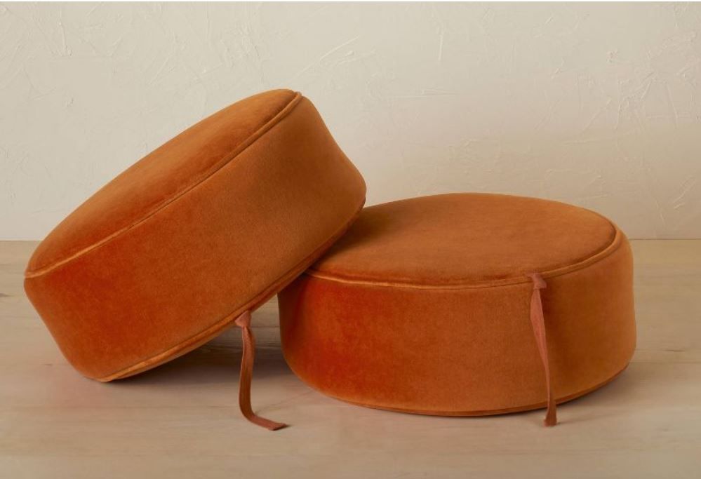 Olivia Round Pouf Rust thumbnail 2