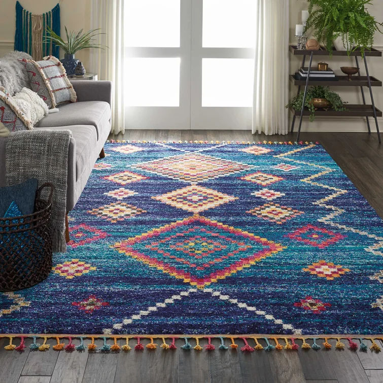 Wayne Blue/Orange/Yellow Rug 7'10"x10'6" thumbnail 2