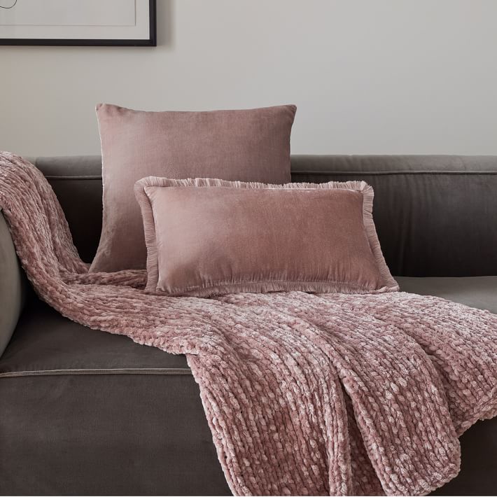 Lush Velvet Fringe Pillow Cover - without Insert thumbnail 2