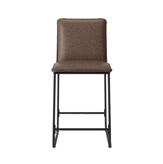 Upholstered Counter Height Barstool with Metal Frame thumbnail 3