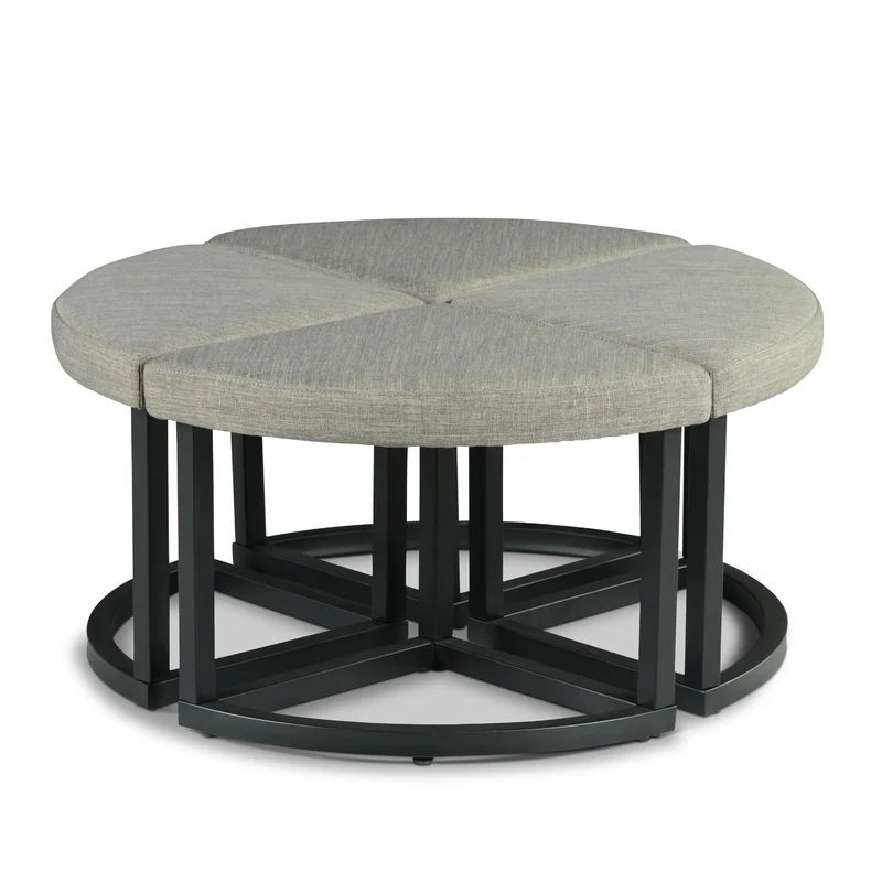 Carloz Cross Legs Coffee Table with Stools thumbnail 5