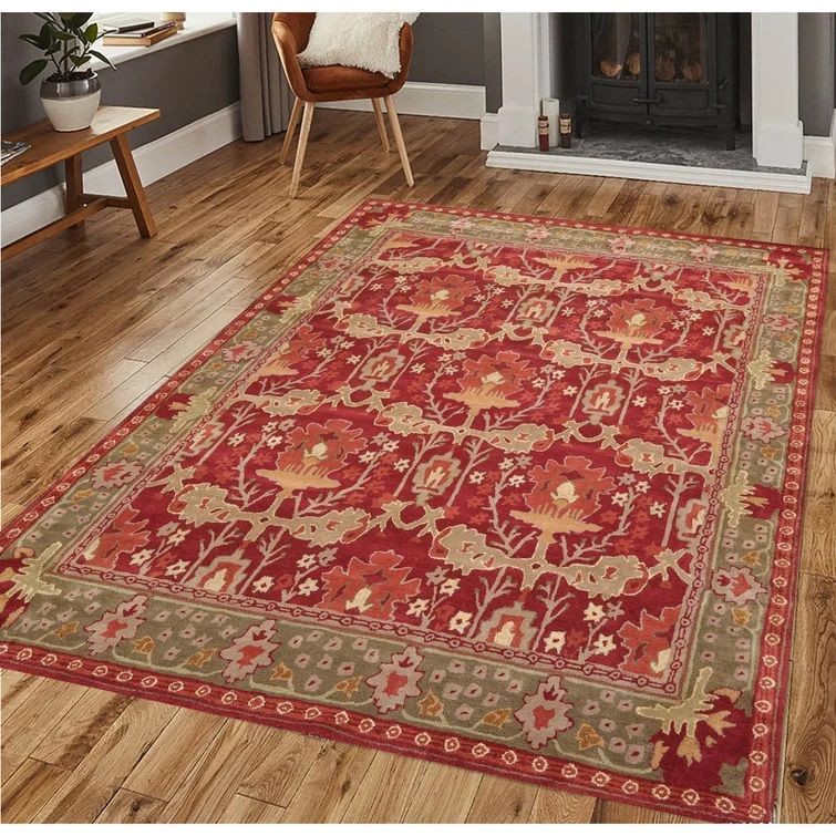 Oriental Handmade Tufted Wool Area Rug-7'9"x9'9" thumbnail 2