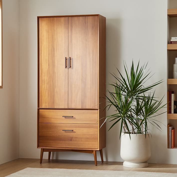 Mid Century Closed Cabinet with Drawer Base thumbnail 2