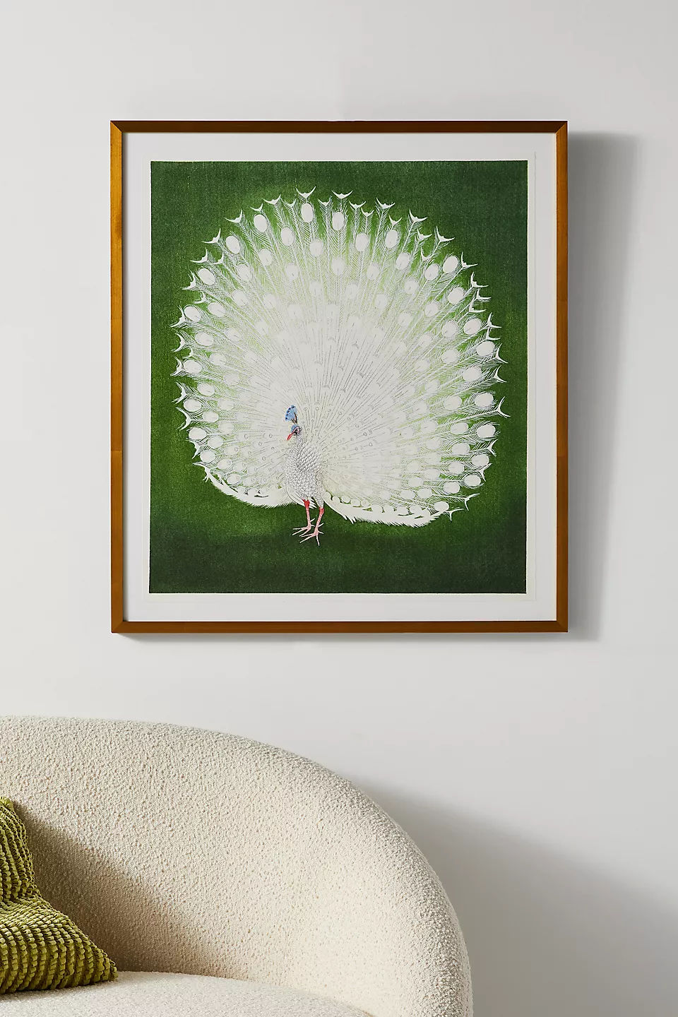 White Peacock Wall Art thumbnail 2