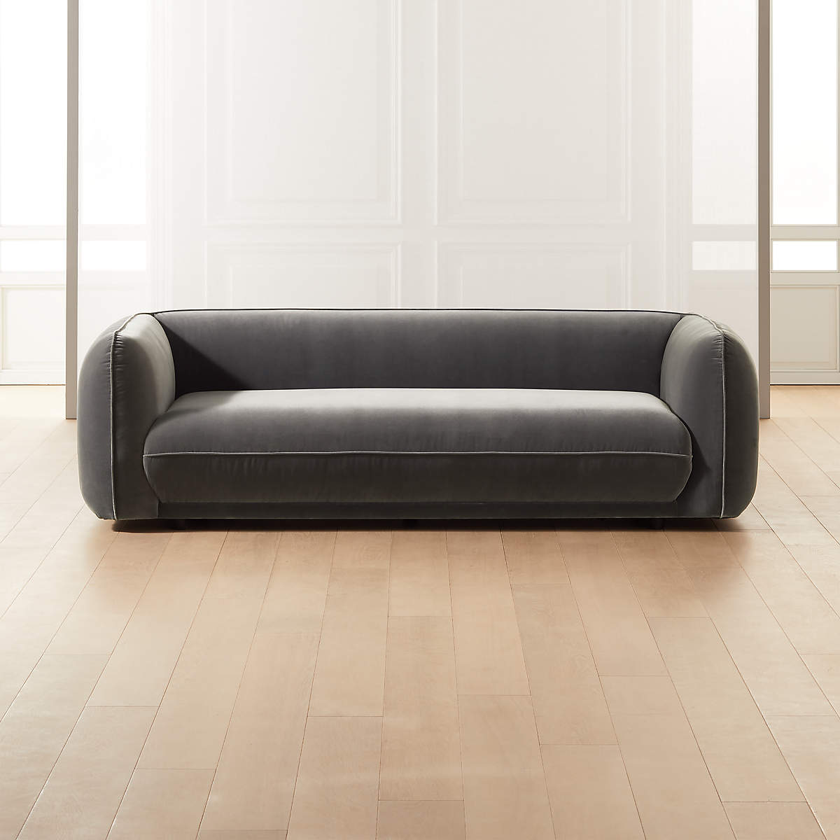 Valmar Grey Velvet Sofa thumbnail 3