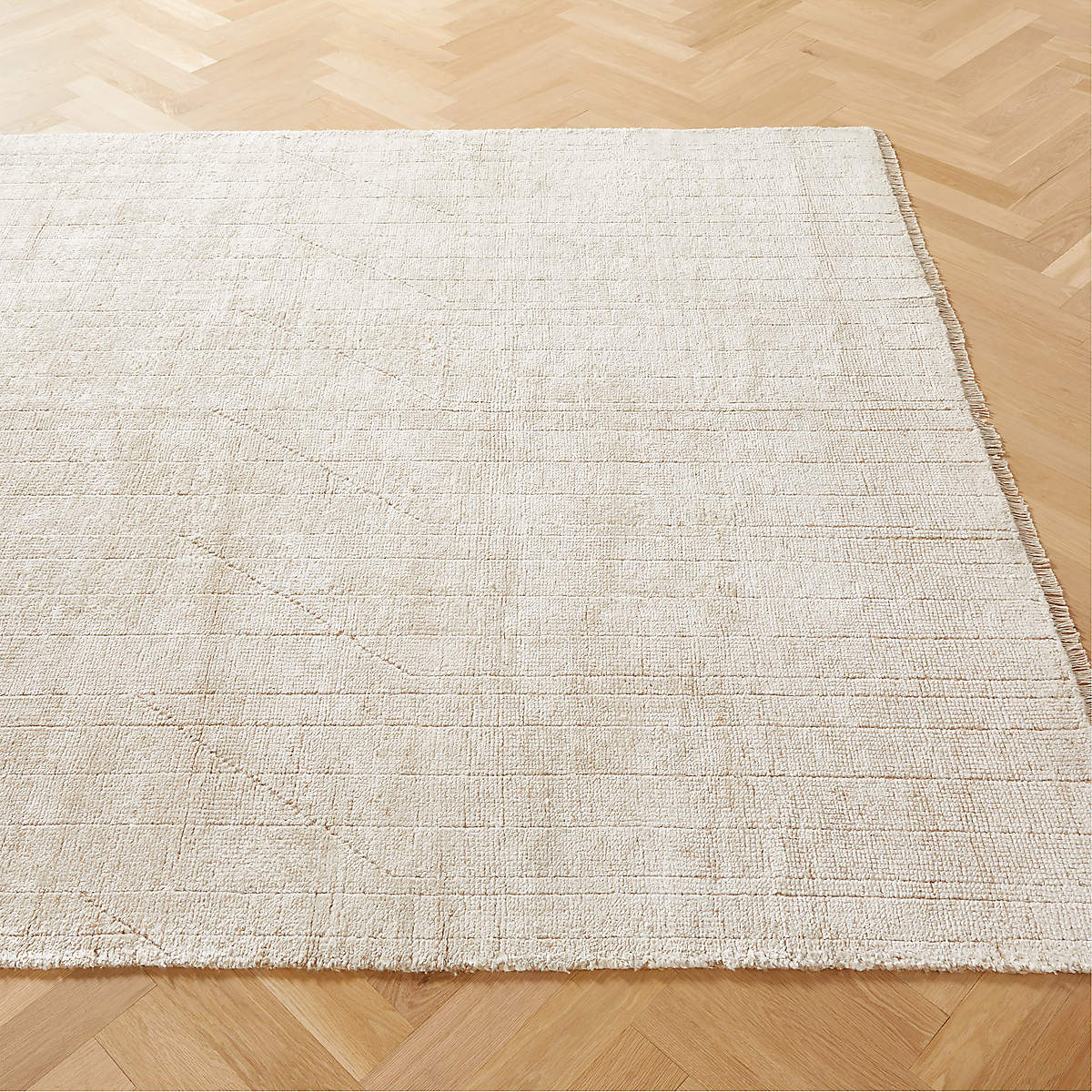 Kada Handknotted Viscose White Area Rug thumbnail 2