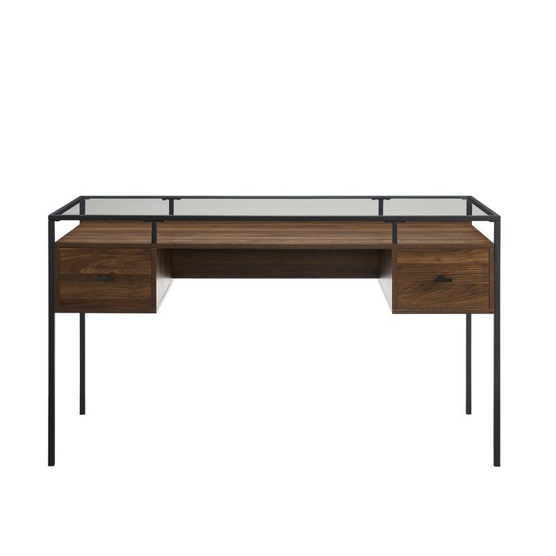 Lamvia Contemporary 2 Tier Glass Top Desk thumbnail 3