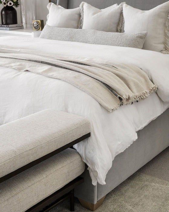 Helena Soft Fringe Black and Cream Blanket thumbnail 2