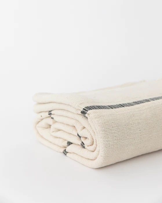 Helena Soft Fringe Black and Cream Blanket thumbnail 3