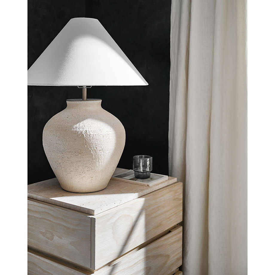 Corfu Cream Table Lamp with Linen Taper Shade thumbnail 2