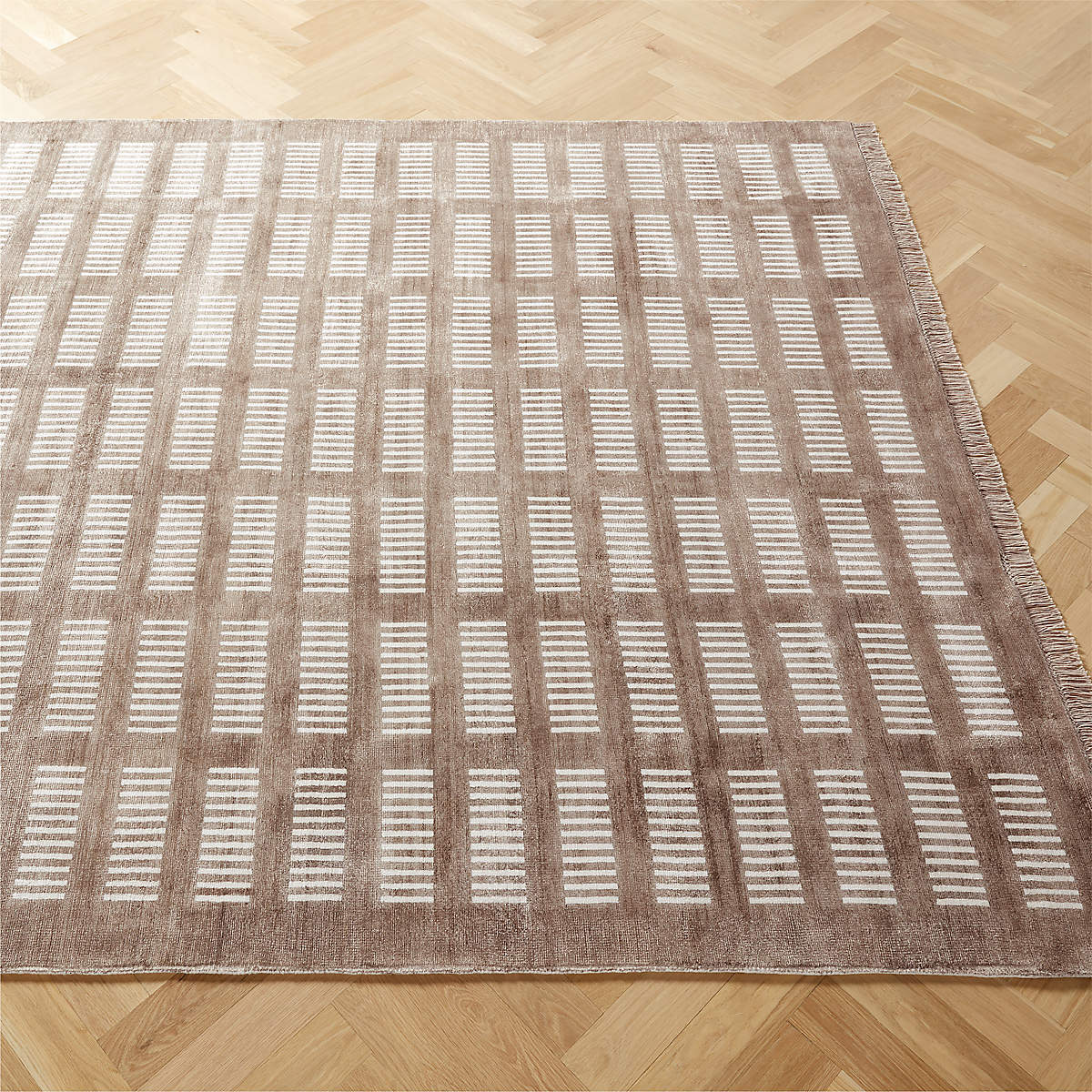 ALIZE HANDLOOMED VISCOSE LIGHT BROWN AREA RUG 8'X10' thumbnail 2