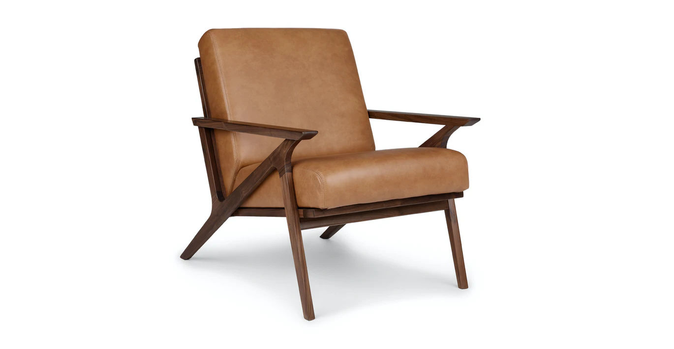 Otio Toscana Tan Walnut Lounge Chair thumbnail 2