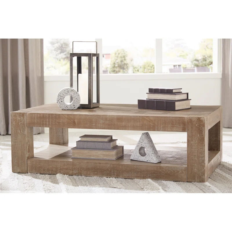 Waltleigh Solid Wood Floor Shelf Coffee Table thumbnail 2
