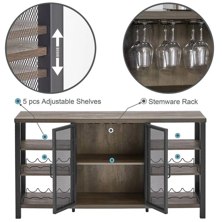 Gaphna Industrial Coffee Bar Cabinet thumbnail 4