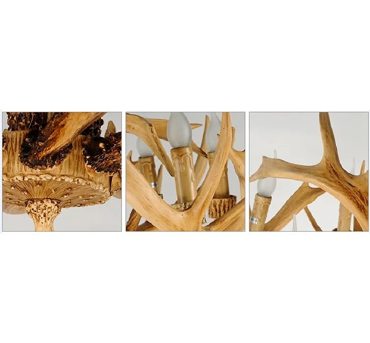 Oberry 12 Light Unique Chandelier with Antler Accents thumbnail 3