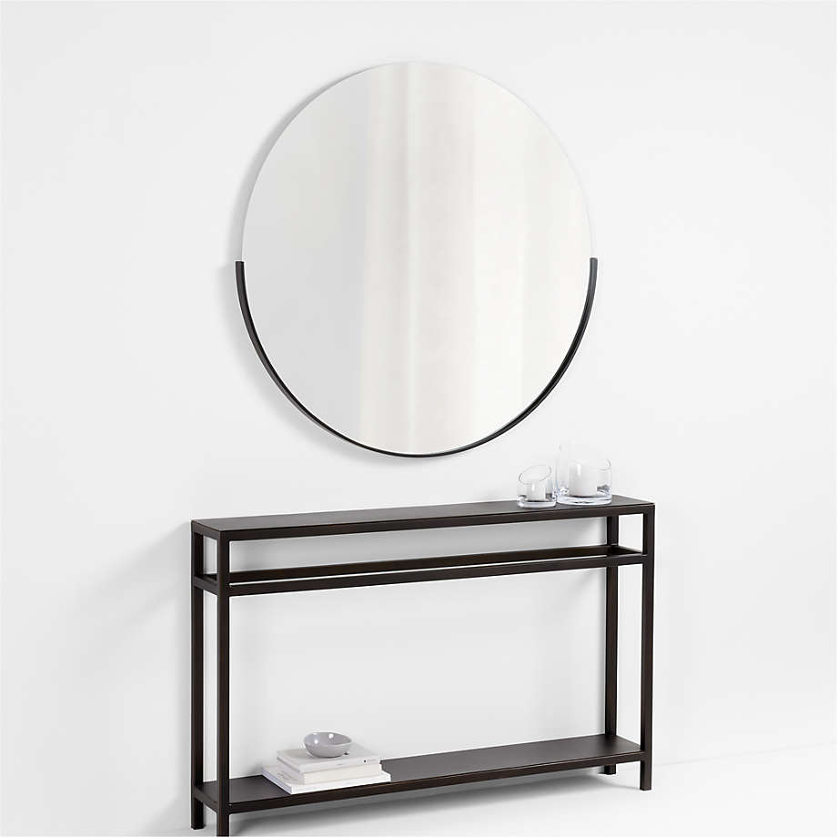 Gerald Large Round Black Wall Mirror thumbnail 2