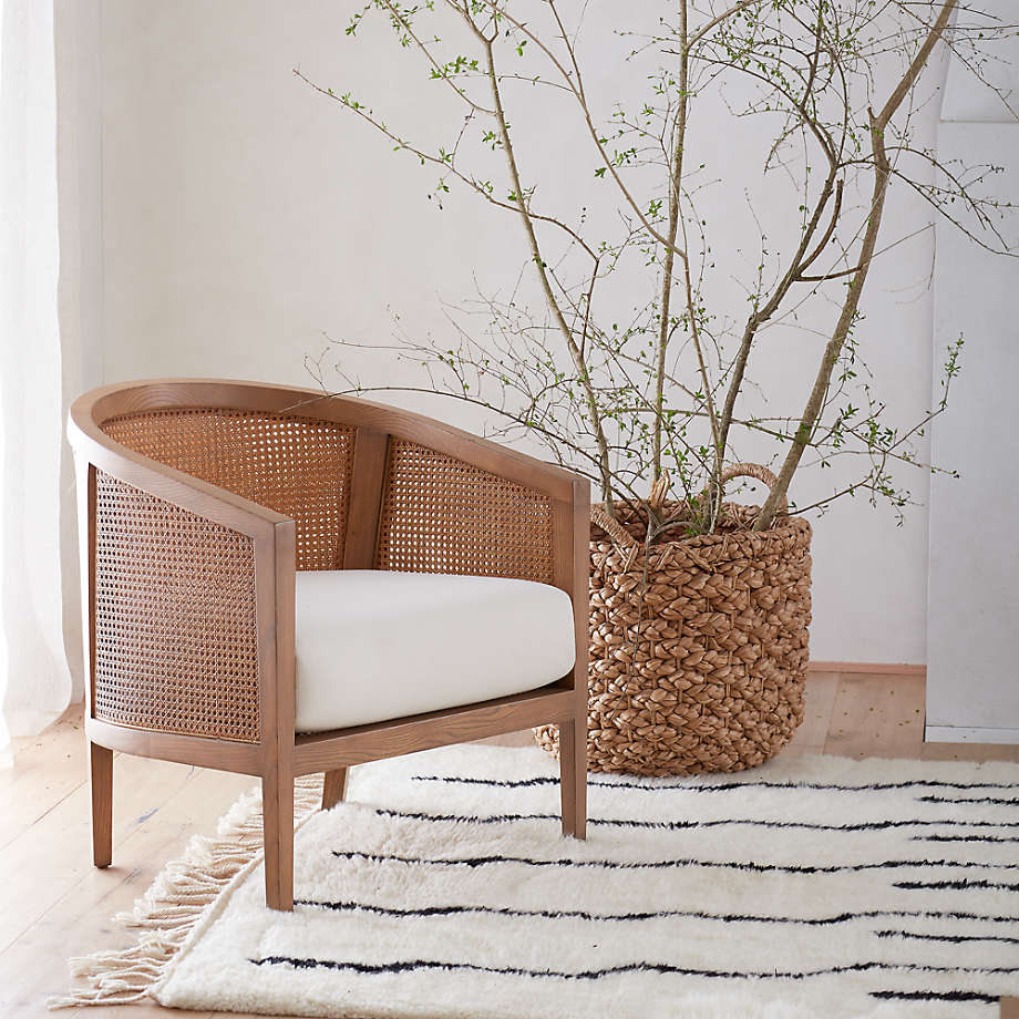 Ankara Natural Cane Chair with Ivory Cushion thumbnail 2