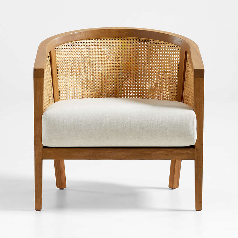 Ankara Natural Cane Chair with Ivory Cushion thumbnail 4