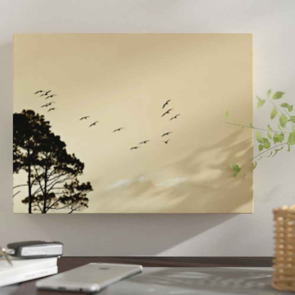 Birds Flying Wrapped Canvas Photograph without Frame-36"x54" thumbnail 2