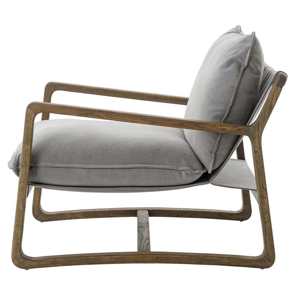 Ailyn Rustic Lodge Grey Upholstered Brown Wood Occasional Arm Chair thumbnail 3