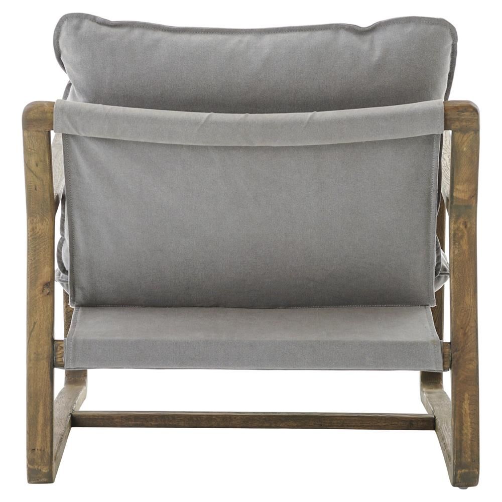 Ailyn Rustic Lodge Grey Upholstered Brown Wood Occasional Arm Chair thumbnail 4
