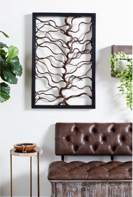 Rectangular Bauhinia and Teak Wood Wall Decor23"x35.5" thumbnail 2