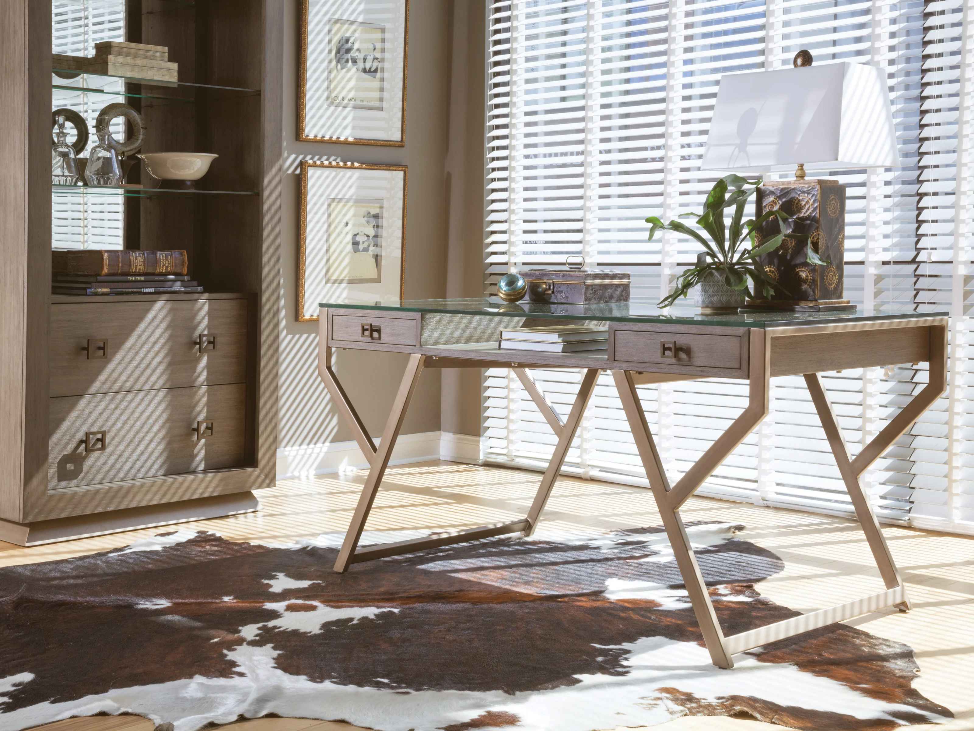 Cohesion Program Glass Rectangular Writing Desk thumbnail 2