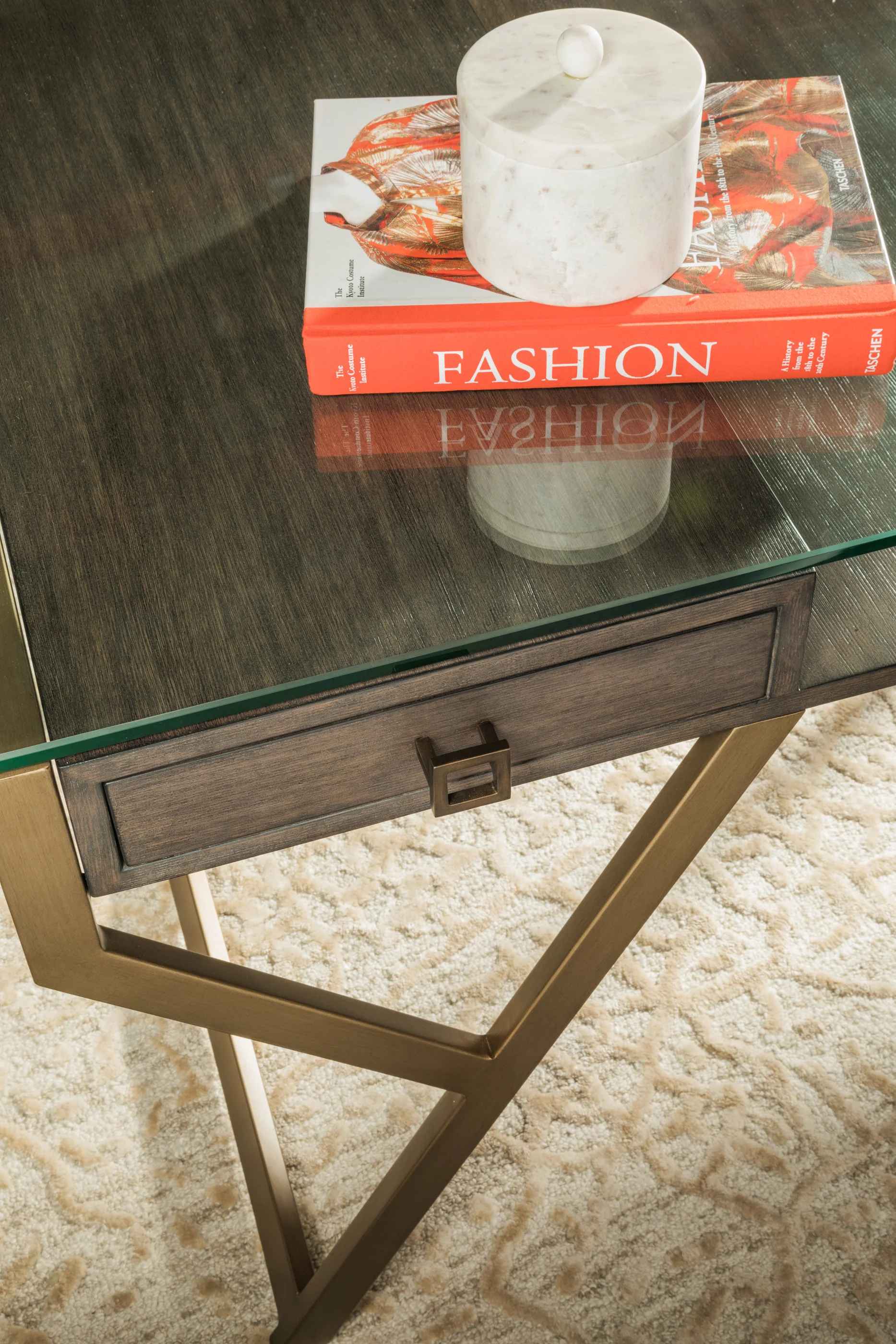 Cohesion Program Glass Rectangular Writing Desk thumbnail 5
