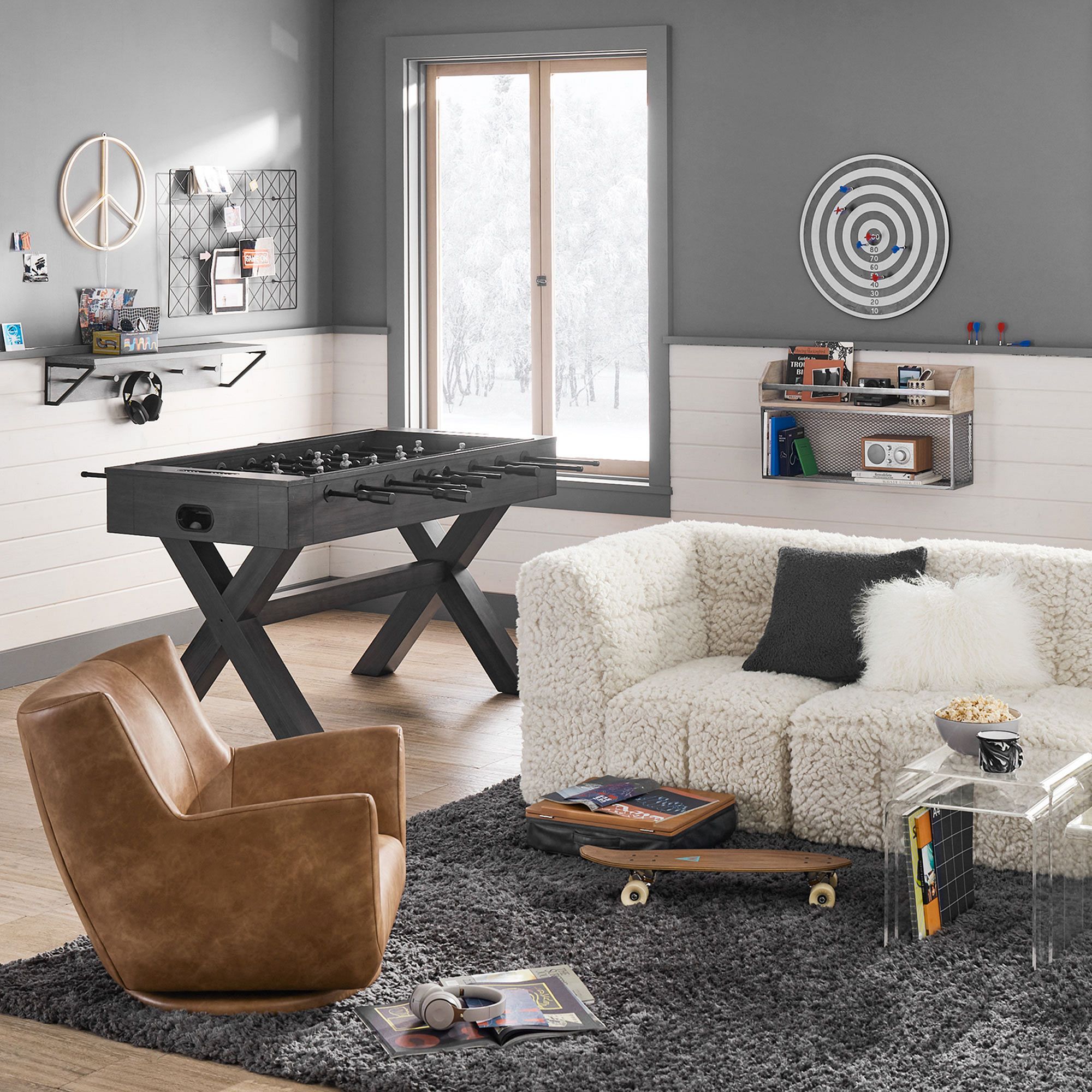 Vegan Leather Caramel Lennon Low Swivel Chair thumbnail 2
