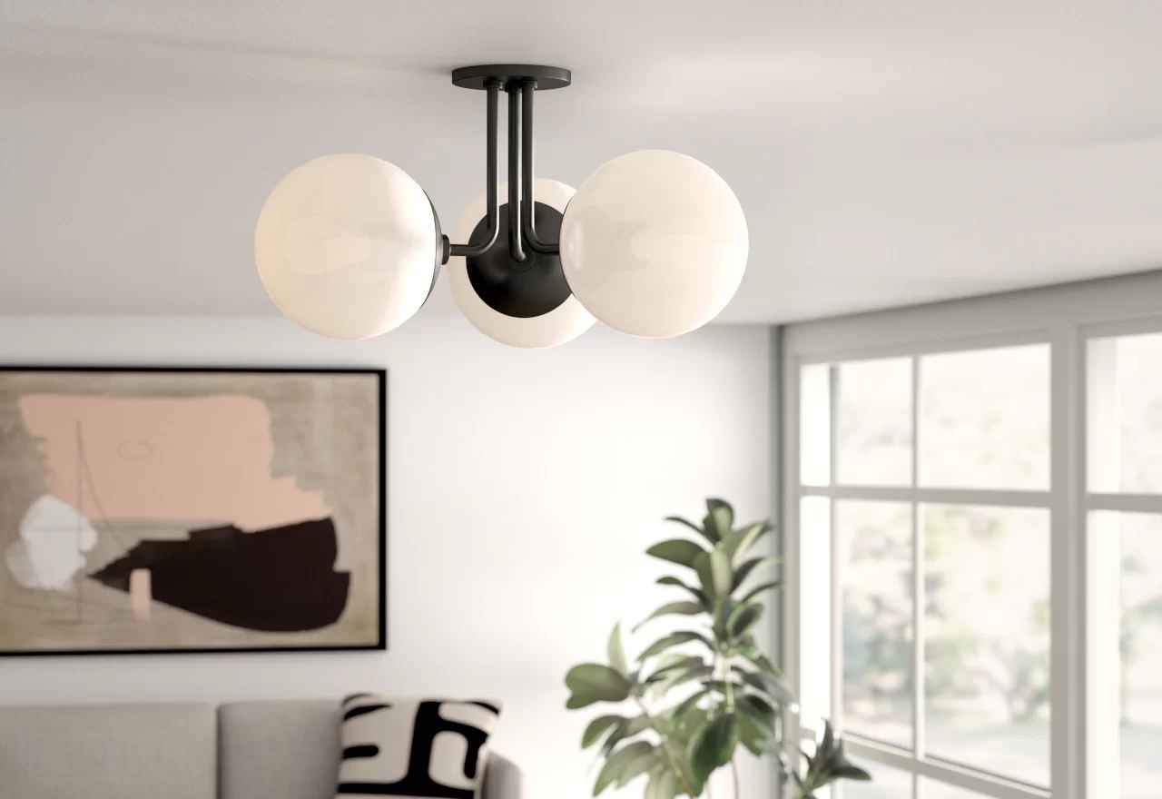 Luna Glass Semi Flush Mount thumbnail 2