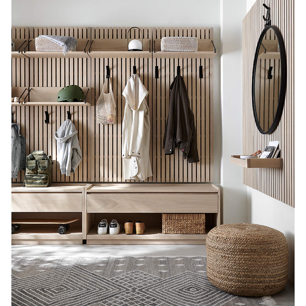 Batten White Oak Storage Bench thumbnail 2