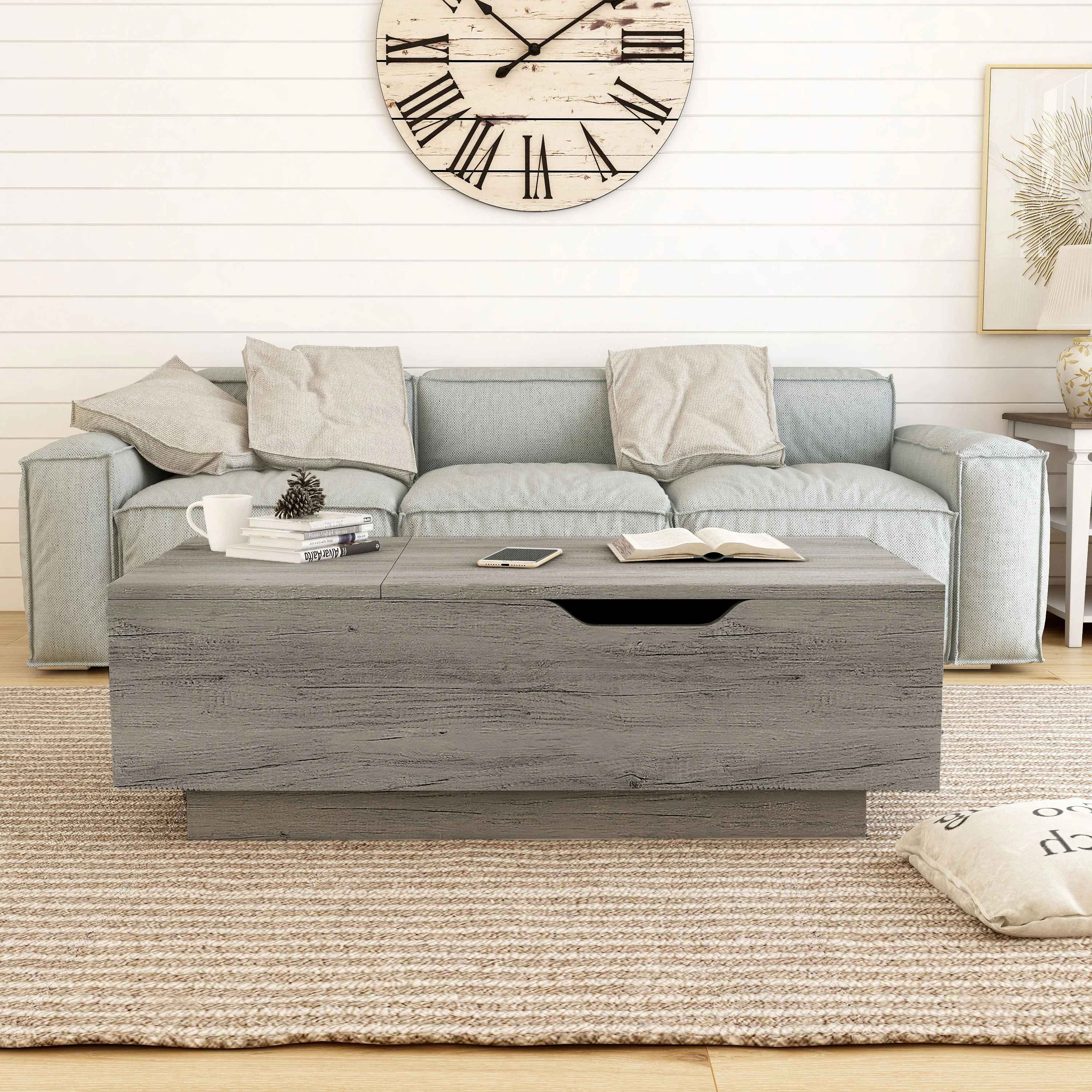 Kianna Lift Top Block Coffee Table with Storage thumbnail 2