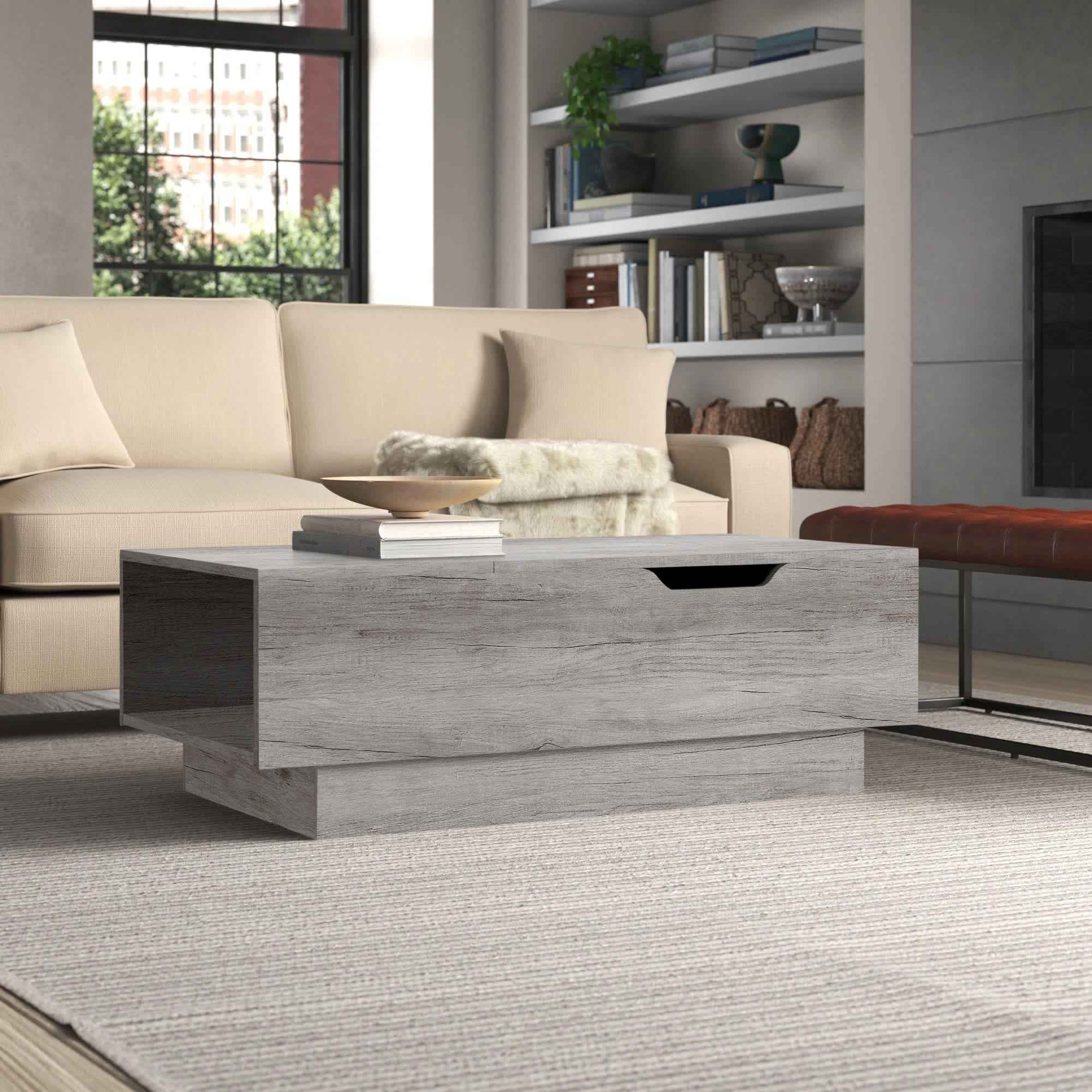 Kianna Lift Top Block Coffee Table with Storage thumbnail 7