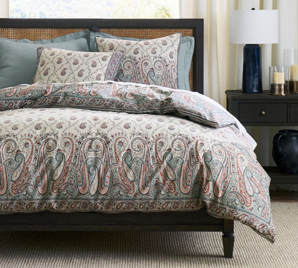 Quinn Paisley Linen Cotton Duvet Cover-King thumbnail 2