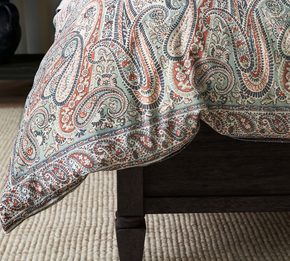 Quinn Paisley Linen Cotton Duvet Cover-King thumbnail 3