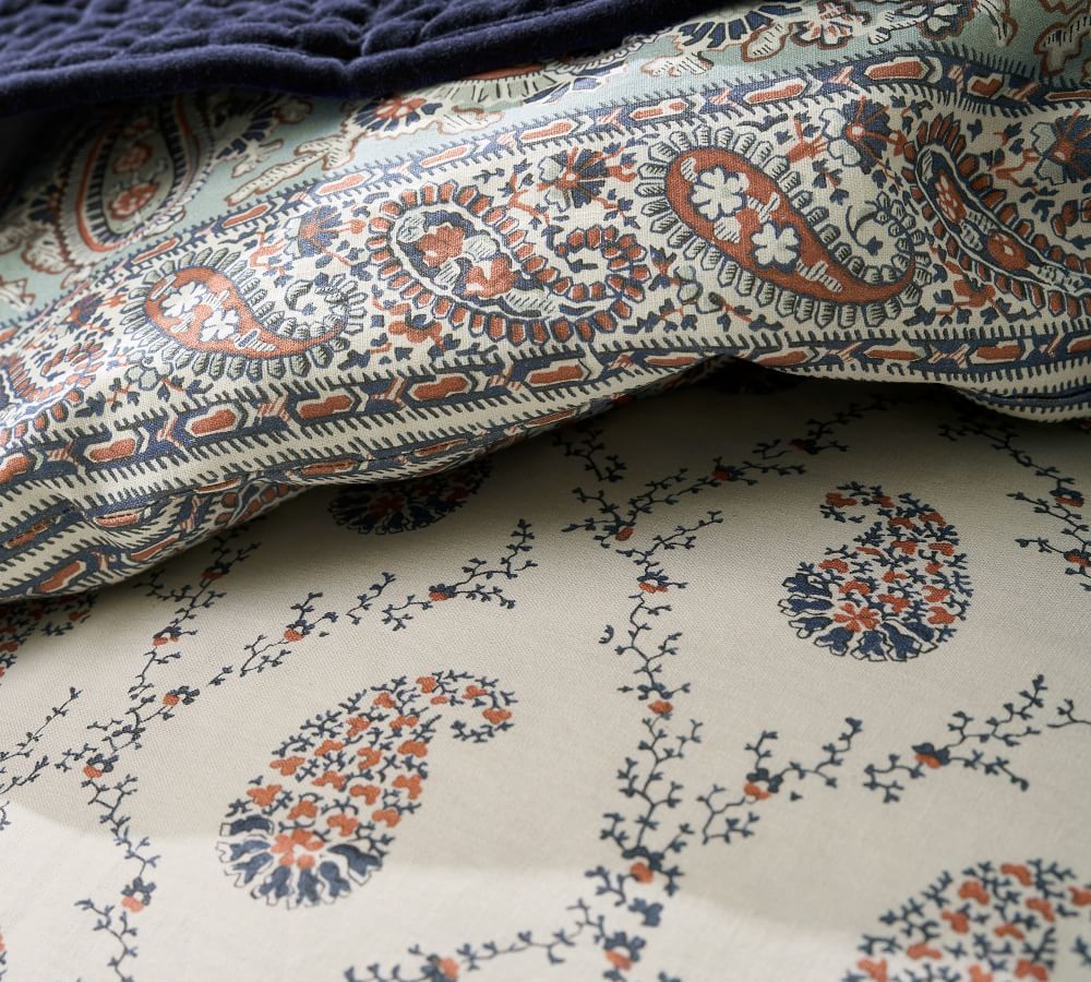Quinn Paisley Linen Cotton Duvet Cover-King thumbnail 4