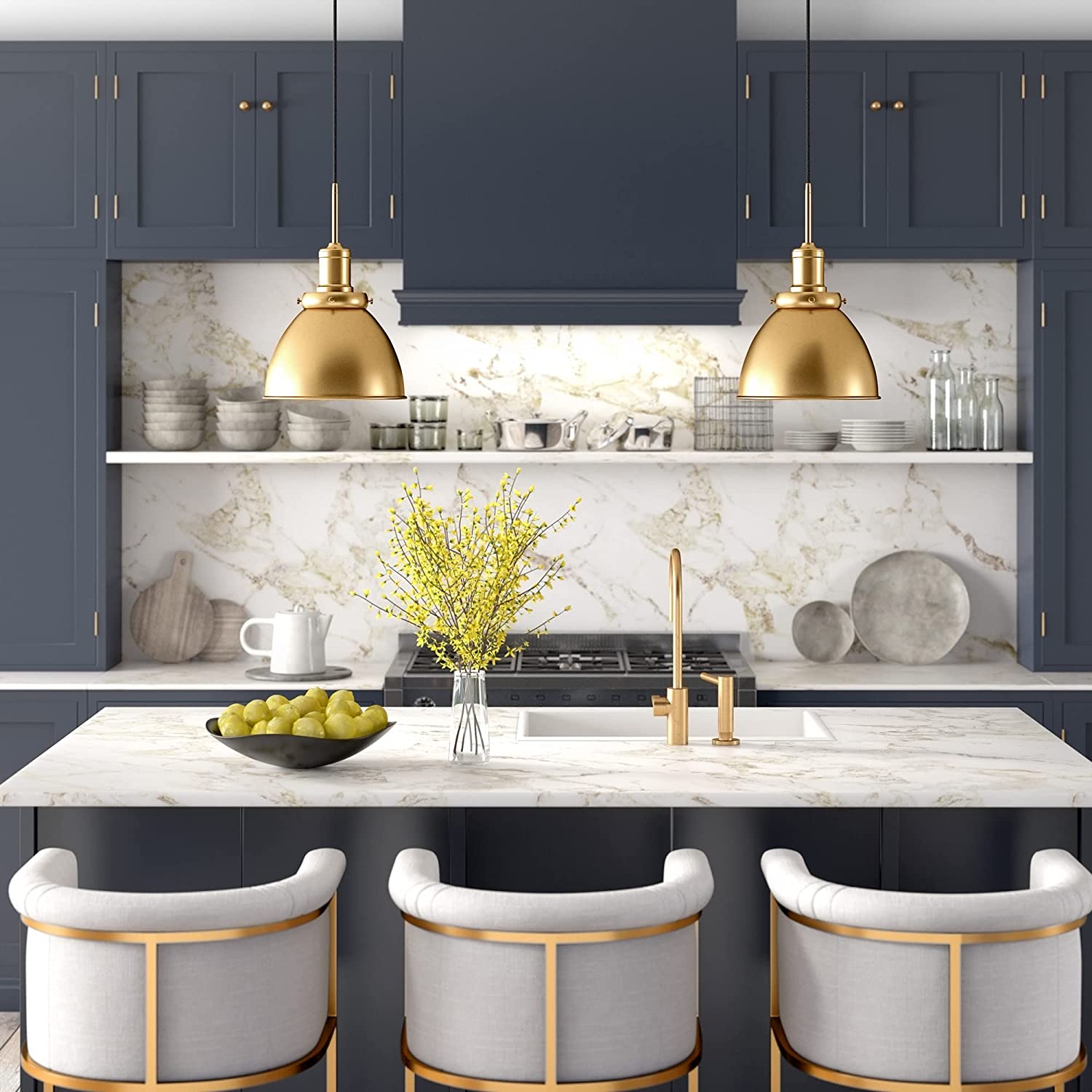 Madison Pendant with Metal Shade in Brass thumbnail 5