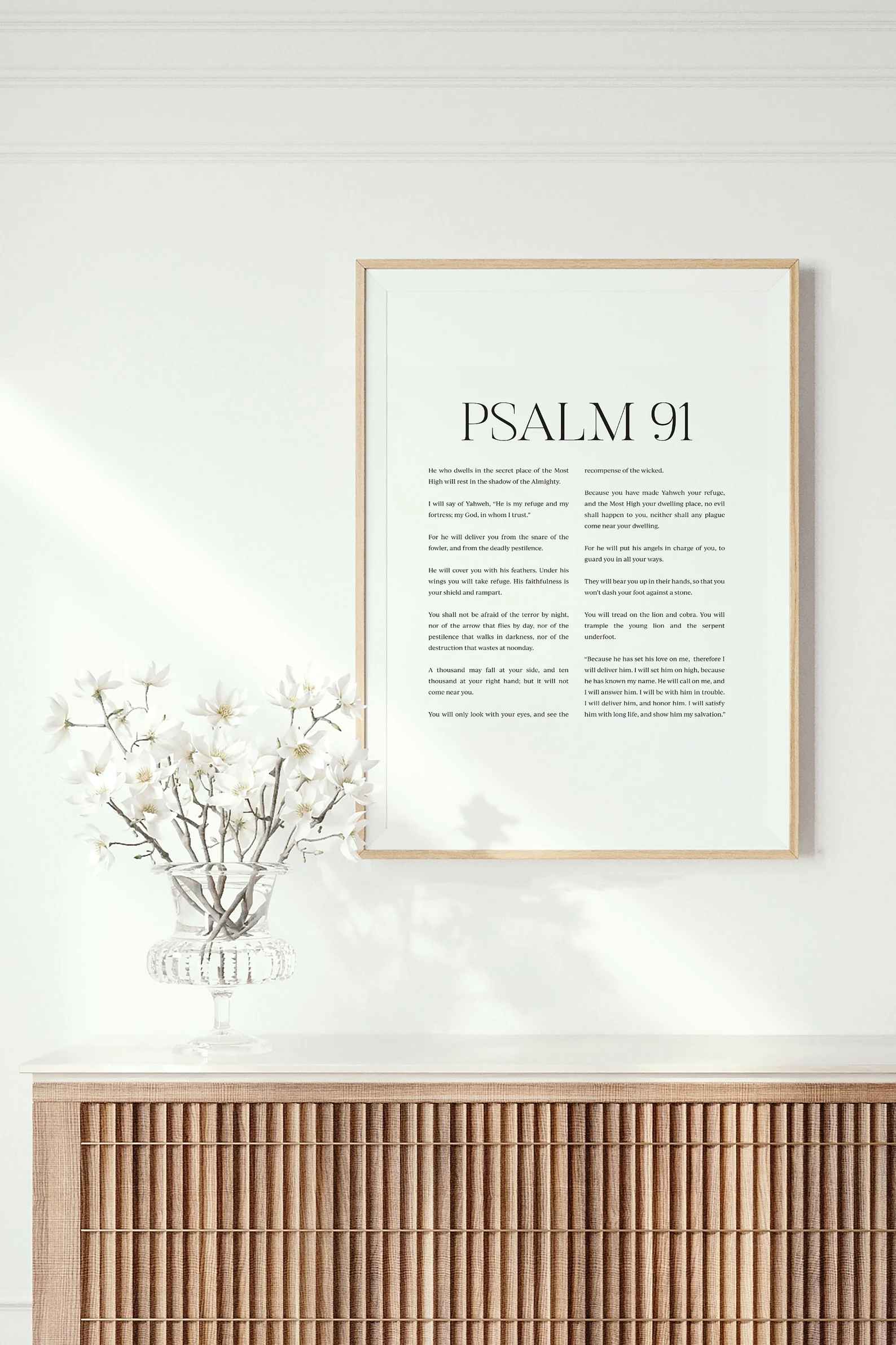 Psalm 91 Print Bible Verse Wall Art Christian Scripture Poster-24"x36" thumbnail 2