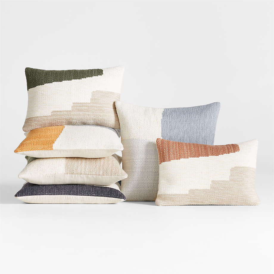 Corby Geometric Mist Blue Kilim Pillow Cover-23"x23" thumbnail 2