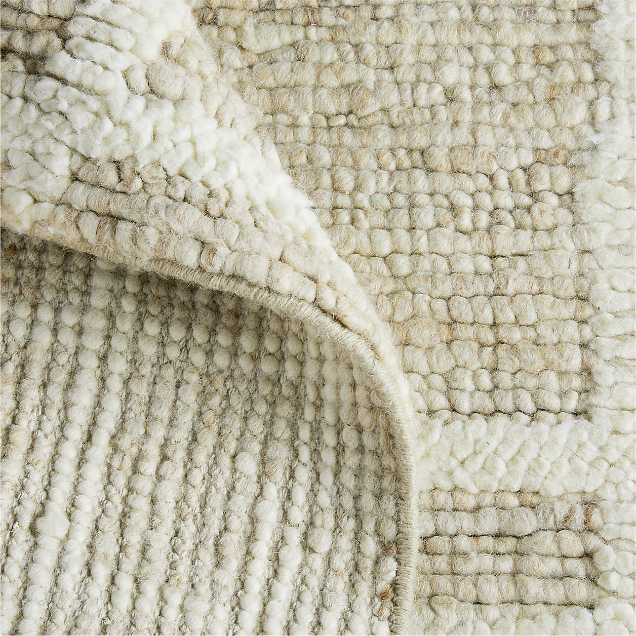 Agen Wool Grid Caramel Brown Area Rug-9'x12' thumbnail 2