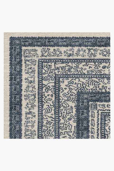 Keith Haring Delancey Ivory and Blue-5'x7' thumbnail 3