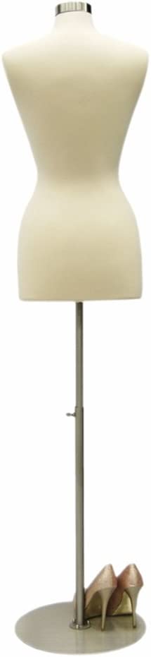 Female Mannequin Dress Form Torso with Round Metal Base and Neck Cap thumbnail 3
