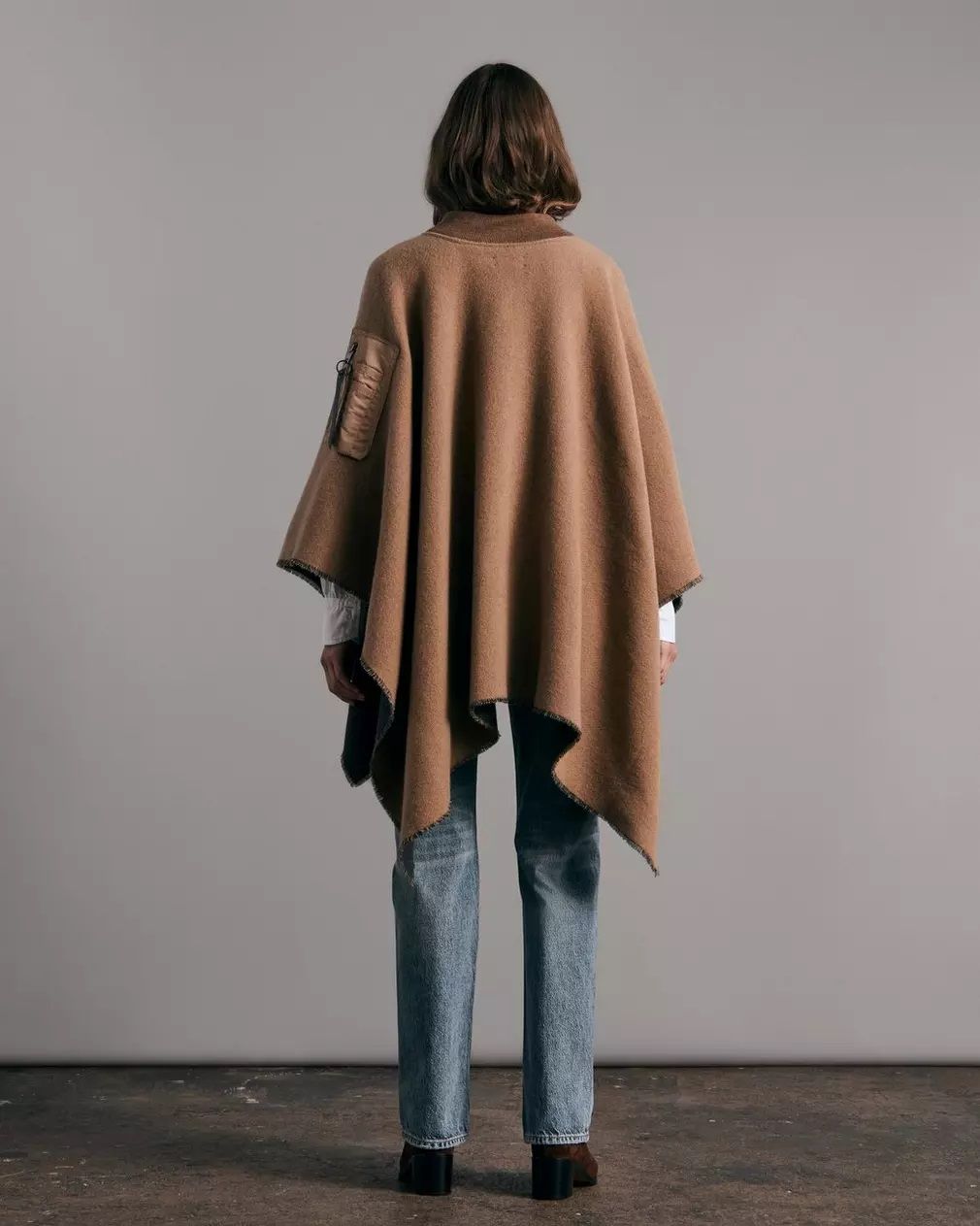 Bomber Recycled Wool Poncho thumbnail 3