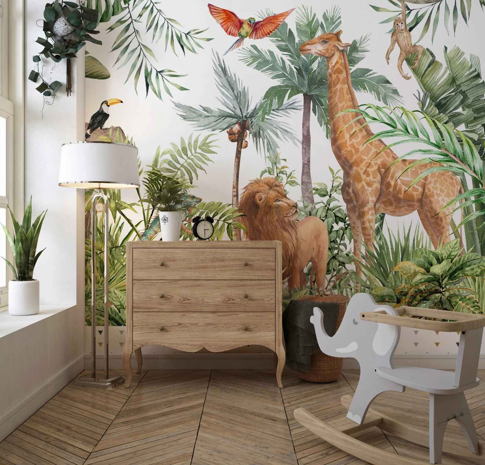 Kids Safari Jungle Animals Wallpaper-115"x93" thumbnail 3